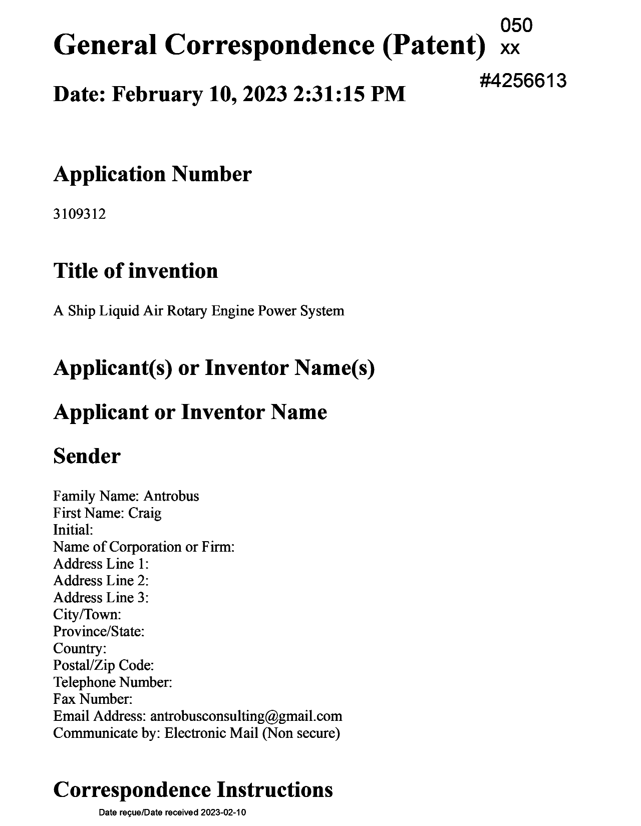 Canadian Patent Document 3109312. Maintenance Fee Payment 20230210. Image 1 of 3