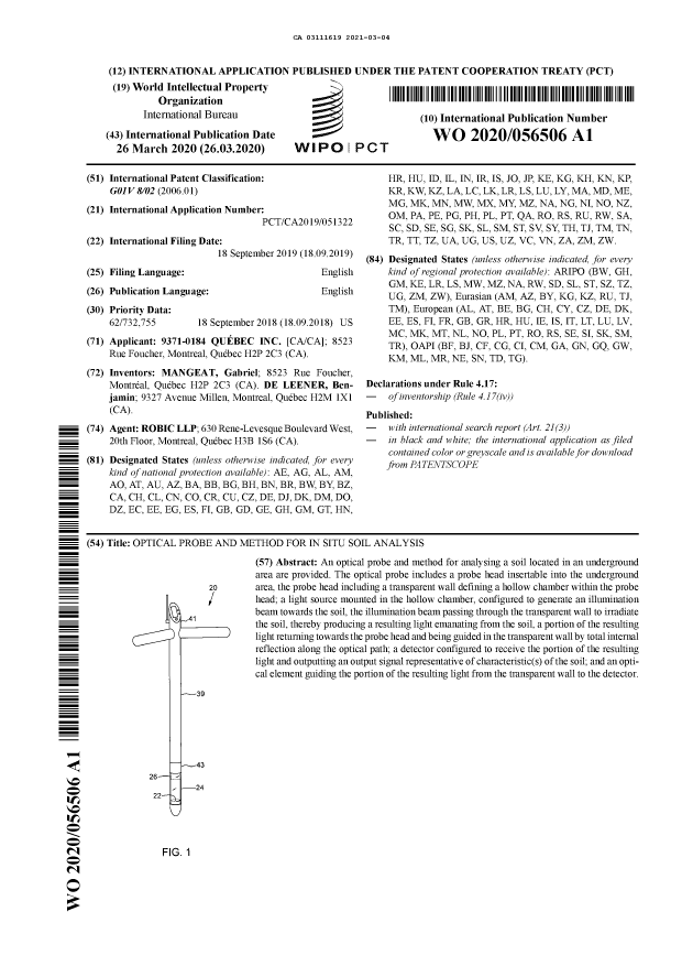 Document de brevet canadien 3111619. Abrégé 20210304. Image 1 de 1