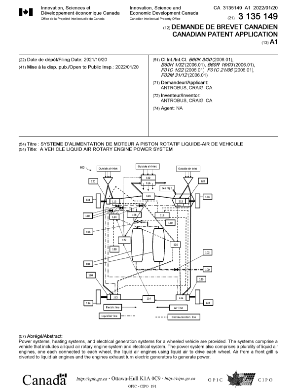 Document de brevet canadien 3135149. Page couverture 20211229. Image 1 de 1