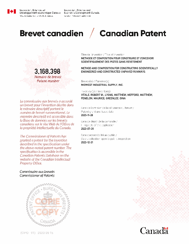 Canadian Patent Document 3168398. Electronic Grant Certificate 20231128. Image 1 of 1