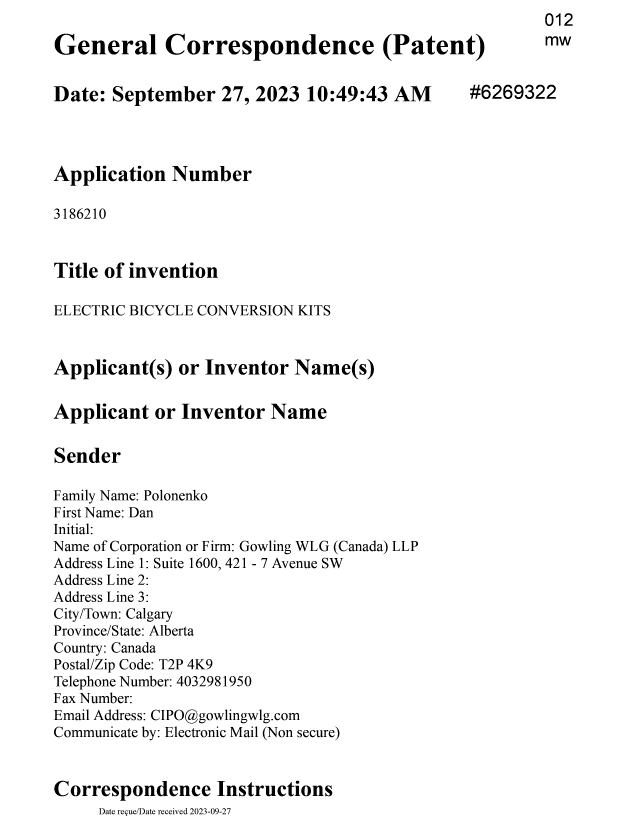 Document de brevet canadien 3186210. Taxe finale 20230927. Image 1 de 4