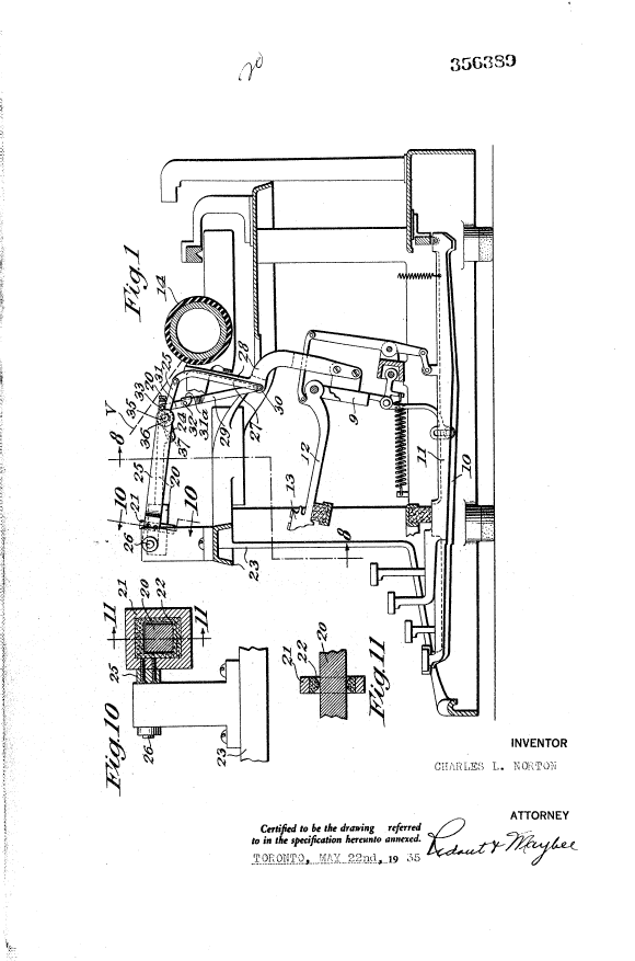 Canadian Patent Document 356389. Drawings 19950929. Image 1 of 3